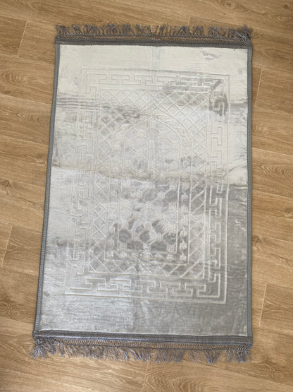 Tapis de prière confort large Gris clair