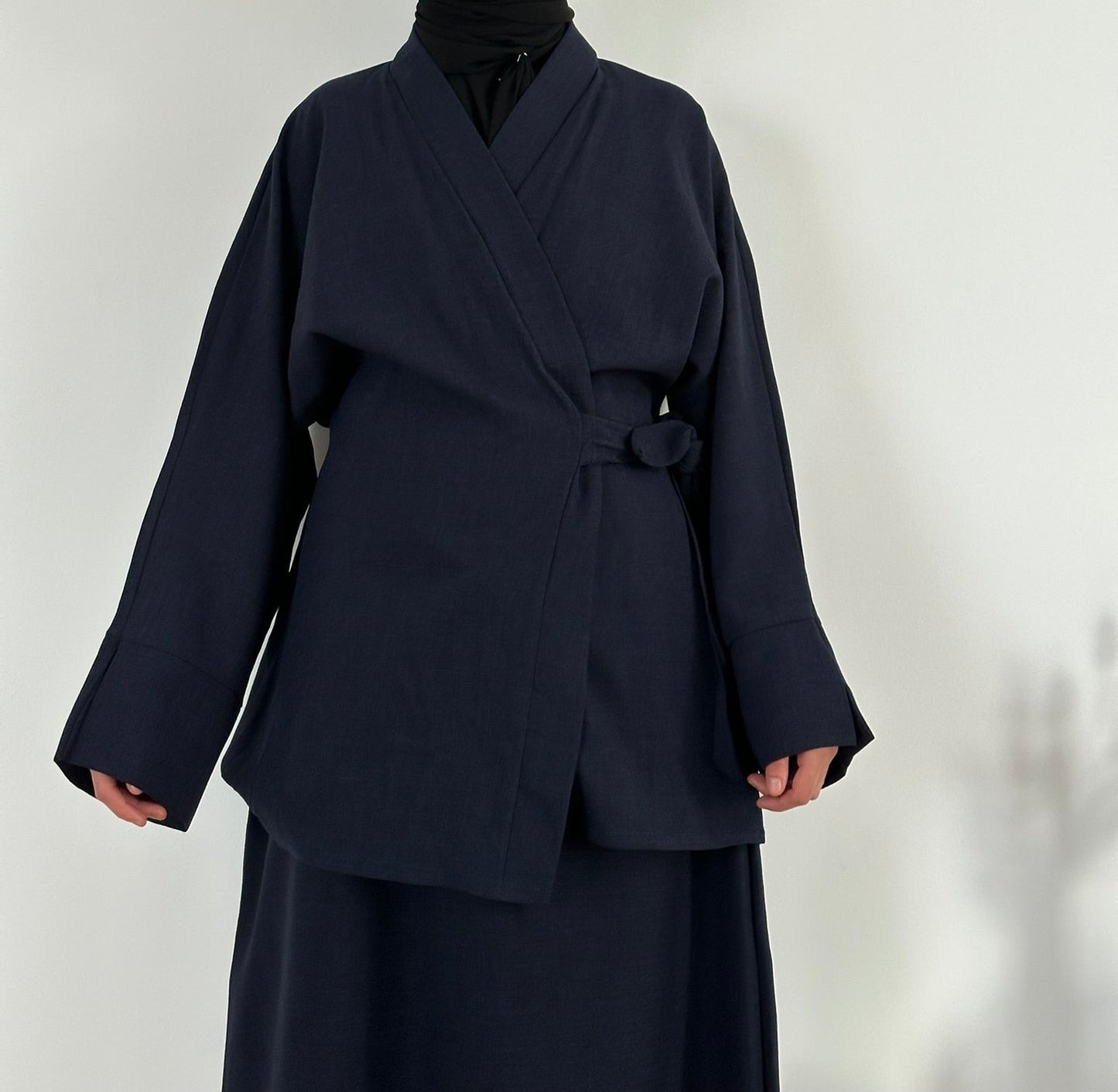 Ensemble Kimono Jupe Japonais Osaka Bleu Marine