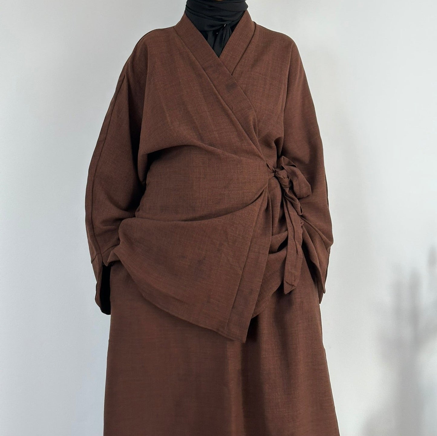 Ensemble Kimono Jupe Japonais Osaka Marron