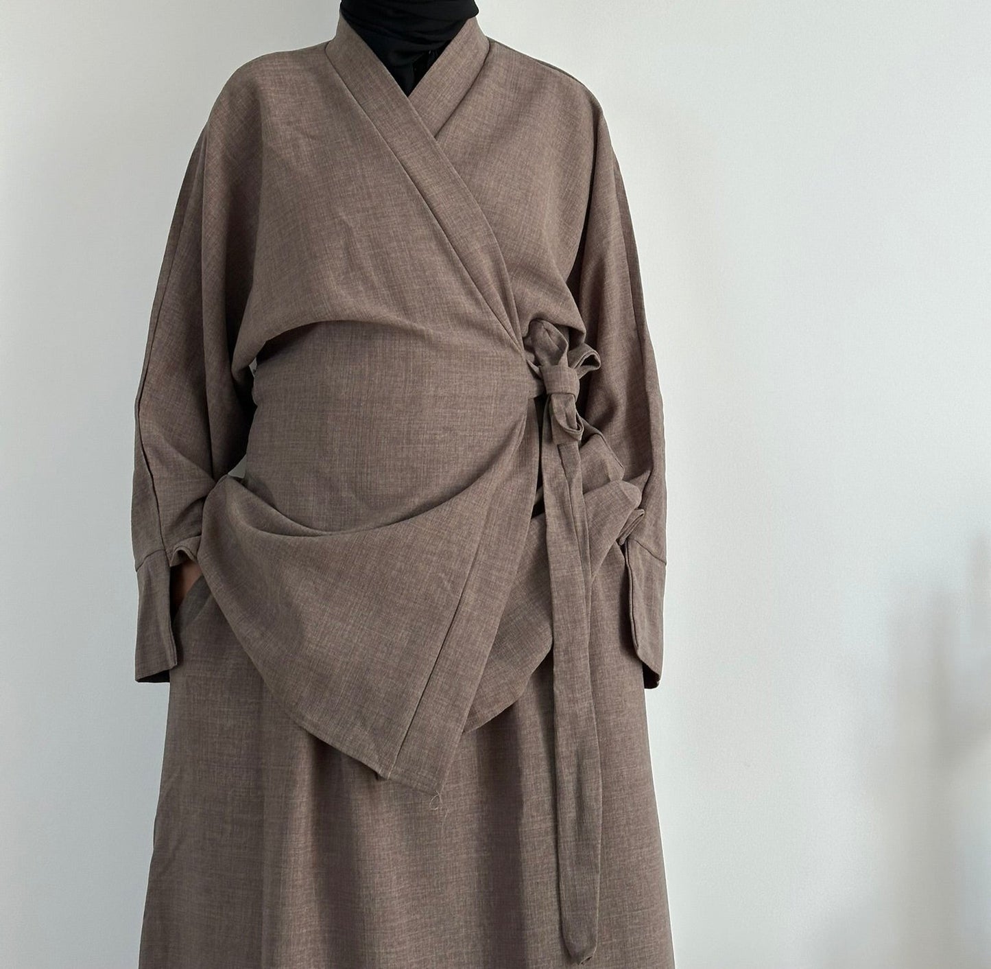 Ensemble Kimono Jupe Japonais Osaka Taupe