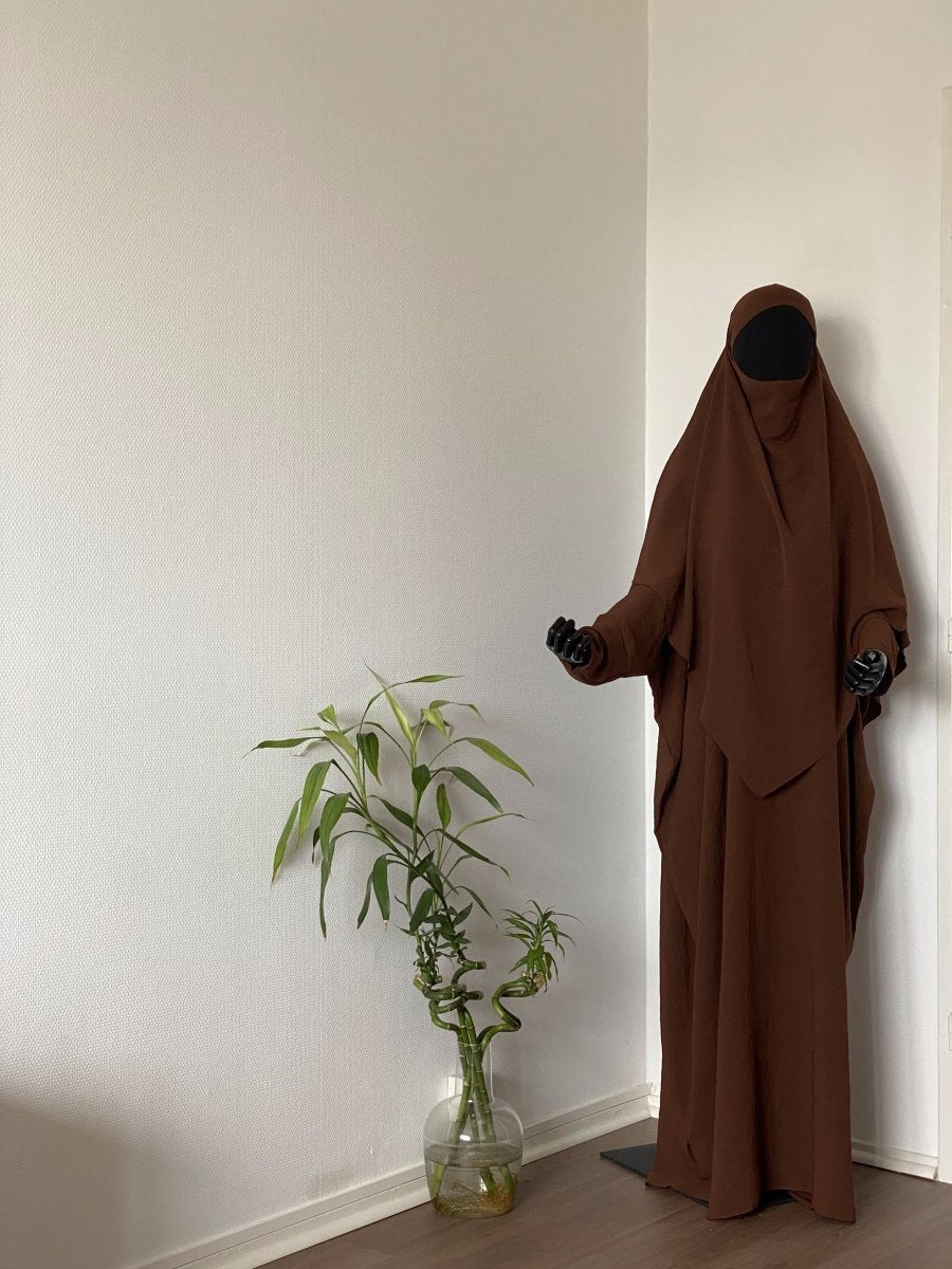 Ensemble Abaya et Khimar Marron - Al-anbar