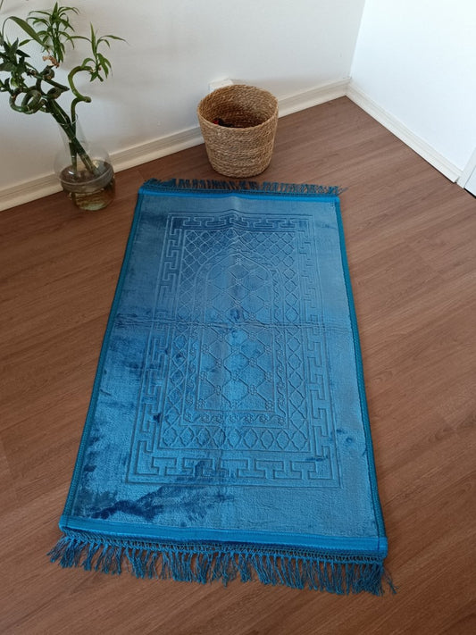 Tapis de prière confort large Bleu azurin - Al-anbar